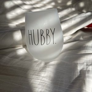 Frosted "hubby" glass